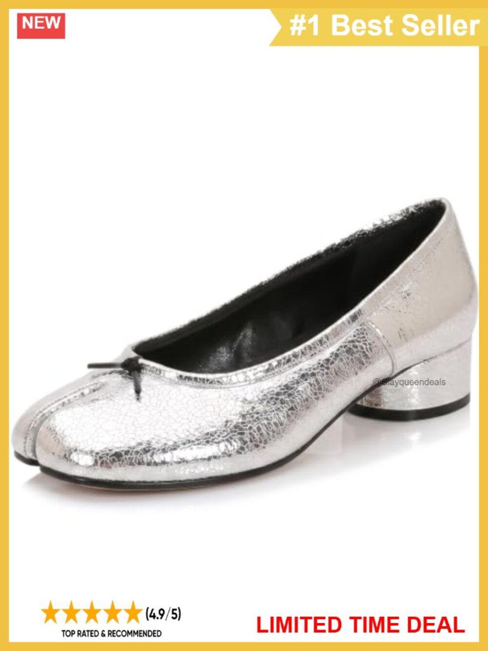 Tabi Ballet Low Heels Japanese Split-Toe Block Heel Pumps 1.2 Inch Faux Leather